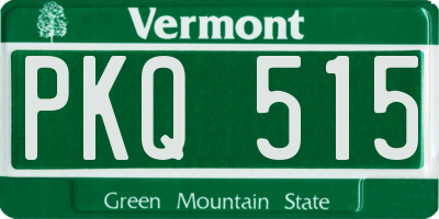 VT license plate PKQ515