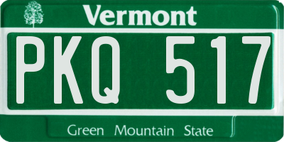 VT license plate PKQ517