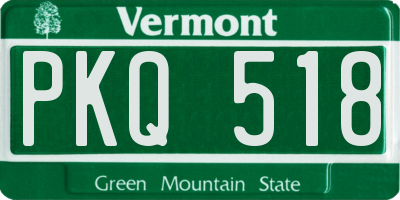 VT license plate PKQ518