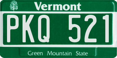 VT license plate PKQ521