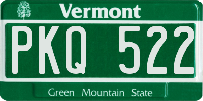 VT license plate PKQ522