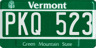 VT license plate PKQ523