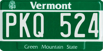 VT license plate PKQ524