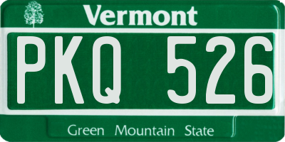 VT license plate PKQ526