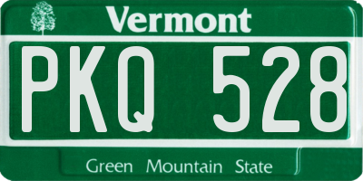 VT license plate PKQ528