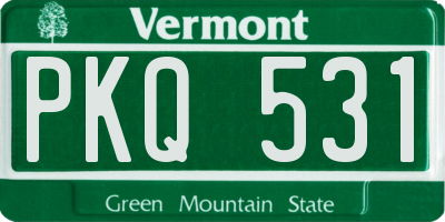 VT license plate PKQ531
