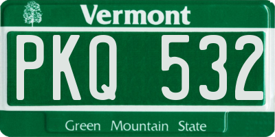 VT license plate PKQ532