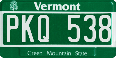 VT license plate PKQ538