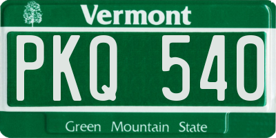 VT license plate PKQ540