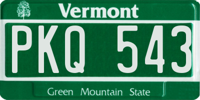 VT license plate PKQ543