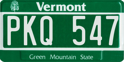 VT license plate PKQ547