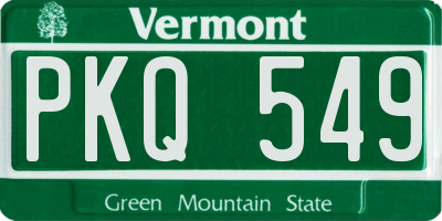 VT license plate PKQ549