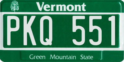 VT license plate PKQ551