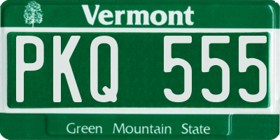 VT license plate PKQ555