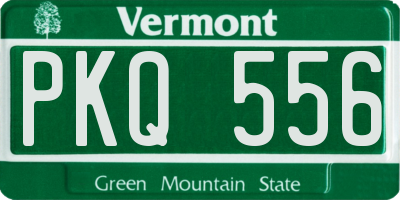 VT license plate PKQ556