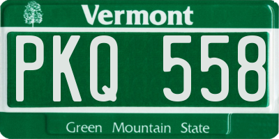 VT license plate PKQ558
