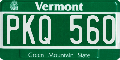 VT license plate PKQ560