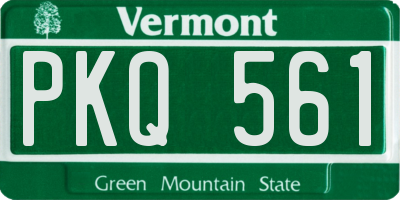 VT license plate PKQ561
