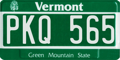 VT license plate PKQ565