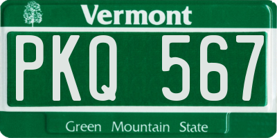 VT license plate PKQ567