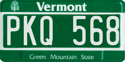 VT license plate PKQ568