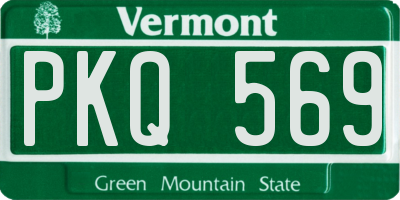 VT license plate PKQ569
