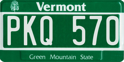 VT license plate PKQ570