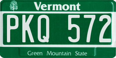 VT license plate PKQ572