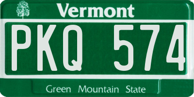 VT license plate PKQ574