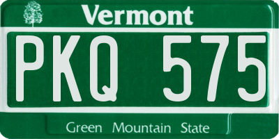 VT license plate PKQ575