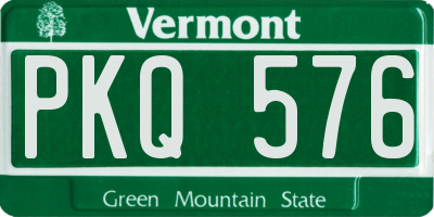 VT license plate PKQ576