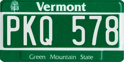 VT license plate PKQ578