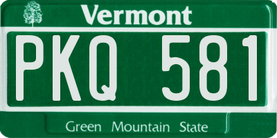 VT license plate PKQ581