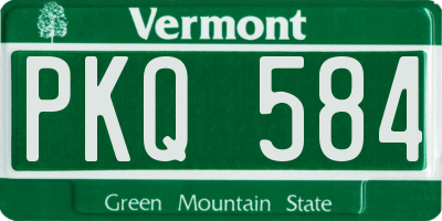 VT license plate PKQ584