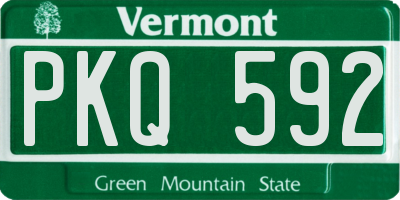 VT license plate PKQ592
