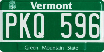 VT license plate PKQ596