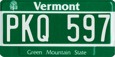 VT license plate PKQ597