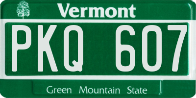VT license plate PKQ607