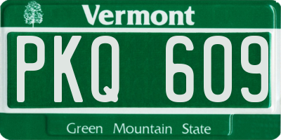 VT license plate PKQ609