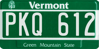 VT license plate PKQ612