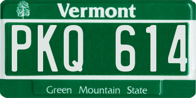 VT license plate PKQ614