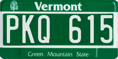 VT license plate PKQ615
