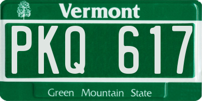 VT license plate PKQ617