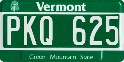 VT license plate PKQ625