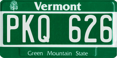 VT license plate PKQ626