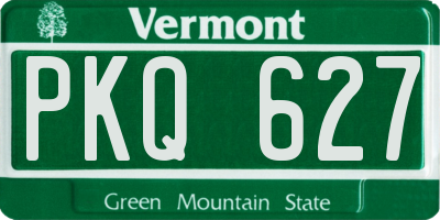 VT license plate PKQ627