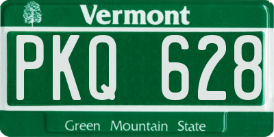 VT license plate PKQ628