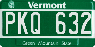 VT license plate PKQ632