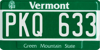 VT license plate PKQ633