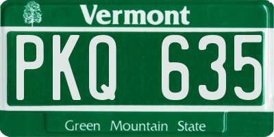 VT license plate PKQ635